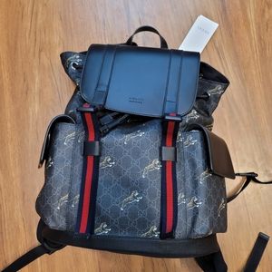Gucci Bestiary Backpack Gg Supreme Tigers